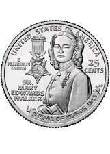 2024 P Mary Edwards Walker Am Women Quarter.  Uncirculated From US Mint roll.