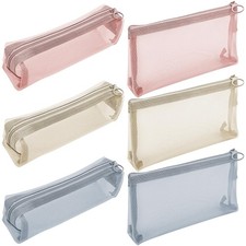 6 PCS Mesh Makeup Brush Bag Zipper Pouch Portable Clear Cosmetic Organizer
