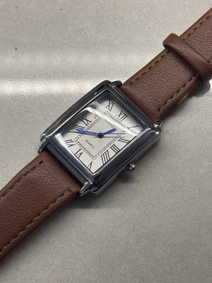 Tank Square Edelstahl Analog Quarz Dünn Elegant Armbanduhr