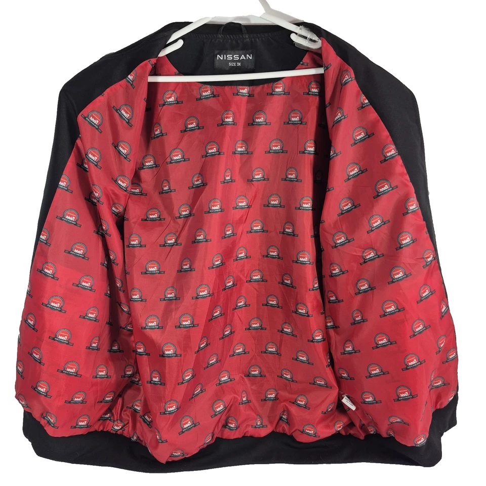 Chaqueta De Colección Nissan Decherd Para Hombre Negra Cremallera Completa Bordada Forrada 3XL XXL Foto 3 de 4