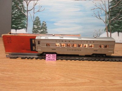 Lionel Lines  Postwar 2429 ILLUMINATED'' LIVINGSTON'' PULLMAN PASSENGER CAR O.B.