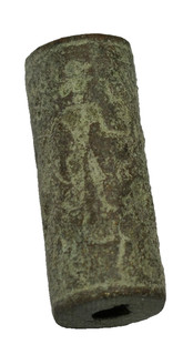 SUPERB RARE NEAR EAST BRONZE ANTHROMORTHIC CYLINDER SEAL 22.4 GR 30 MM