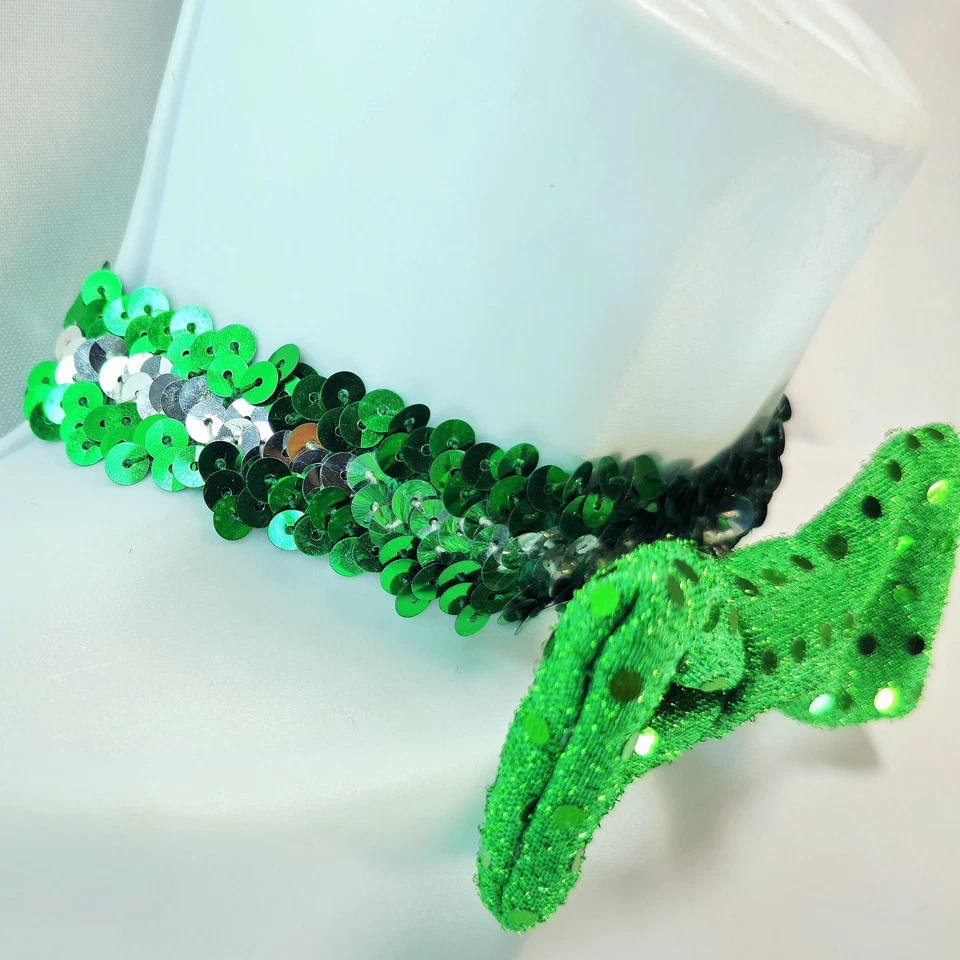 Green Sequin Bow Tie & Neck Head Band Disco Dot Sexy Adult Costume Accessories - Image 3 of 4