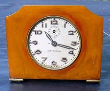 1930s Seth Thomas Alarm Clock Butterscotch Catalin Body Wind Up for Parts/Repair