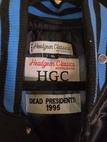 Mens Headgear Classics Dead Presidents 1995 Button Bomber Satin Jacket Size XL image 8