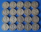 (20) Walking Liberty Halves: 90% Silver - Circulated "E"