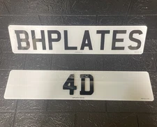 FRONT 4D NUMBER PLATE ROAD LEGAL GLOSS BLACK DVLA REGISTERED