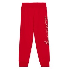 Burberry Kids Bright Red Script Logo-Print Track Trousers