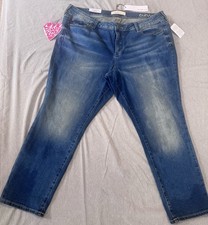 Slink Jeans Curvy Ankle Blue Denim Stretch Plus Size Women's Jeans:used one time