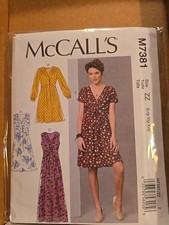 MCCALLS PATTERN 7381 DRESSES PULLOVER  MISSES...