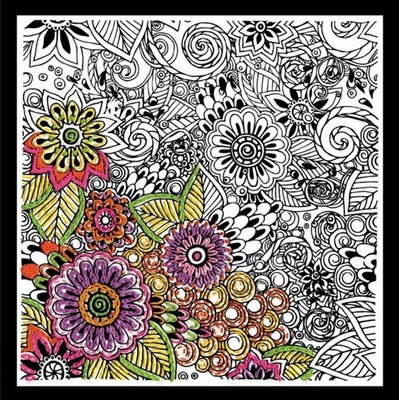 Design Works Zenbroidery bedruckter Stoff auffällige Blumenstickerei Kit