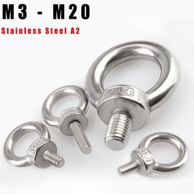 M3 M4 M5 M6 M8 M10 M12 M14 M16 M18 M20 M24 Stainless Steel A2 Lifting Eye Screws