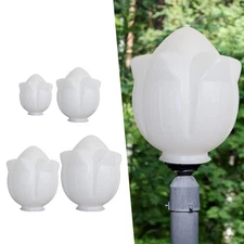 Flower Lamp Shade Lights Cover Courtyard White Patio Acrylic Lamp Post Cover