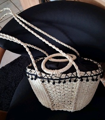 Seegras, Bast Tasche, Stroh Handtasche, Reserved, 30x20x13