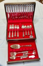 1847 Rogers Bros Grand Heritage Silverplate Flatware - 65 Pc. 8 Settings & Case