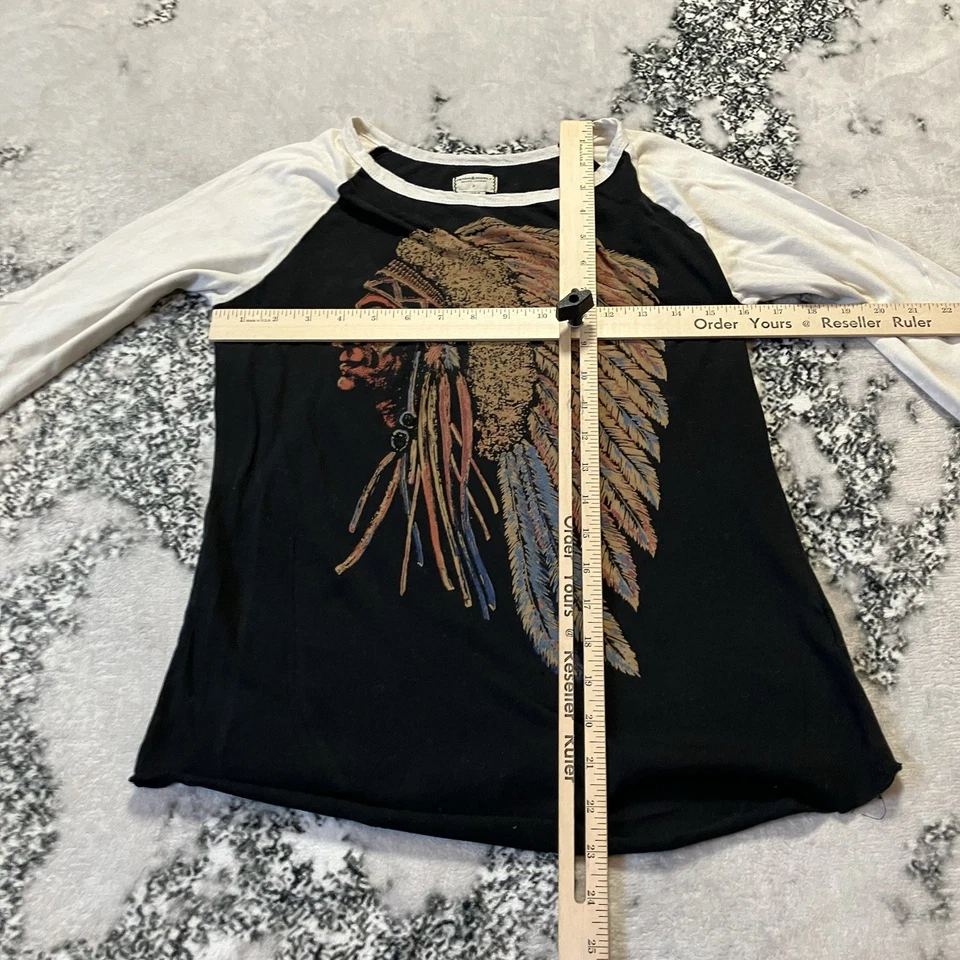 Camisa Ralph Lauren Denim Supply para mujer talla S negra camiseta de béisbol nativa americana Foto 3 de 4