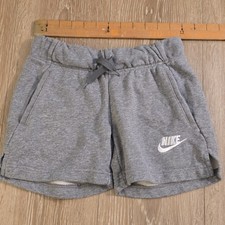 Nike French Terry Club Shorts Girls Size Small Grey Comfort Sweatshorts