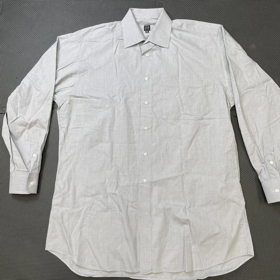 Camisa Ike Behar Para Hombres 16.5 35 Gris Cuadros Abotonada Manga Larga Vestido Clásico Foto 2 de 4