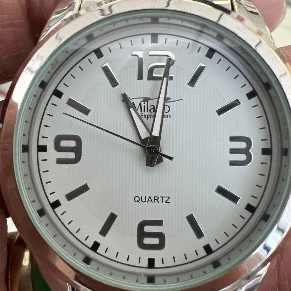 Reloj para hombre Milano Expressions cuarto plateado🔥horas esfera blanca (ligero 🙏) Foto 3 de 4