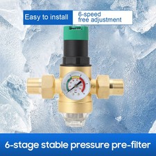 DN20 3/4" Adjustable Water Pressure Reducing Regulator Valves with Gauge