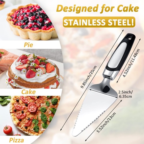 10 Pcs Spatula Stainless Steel Pizza Pie Server Set Cake Cutter Serrated Tart - Picture 3 of 7