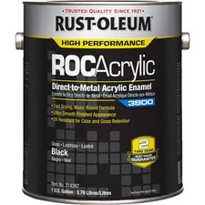 RUST-OLEUM 314387 Acrylic Enamel Coating,Black,1 gal,Can 454H19