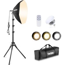 Softbox Lighting Kit 20in Photo Video Studio Continuous LED Light for Photogr...