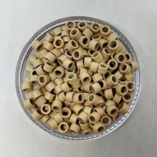 New 500 pcs Blonde Hair Extensions Micro Rings Links Beads 5mm Silicone Human