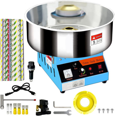 Heavy Duty Cotton Candy Machine - 1080W, 3 Speed, 2.2L Bowl, Blue