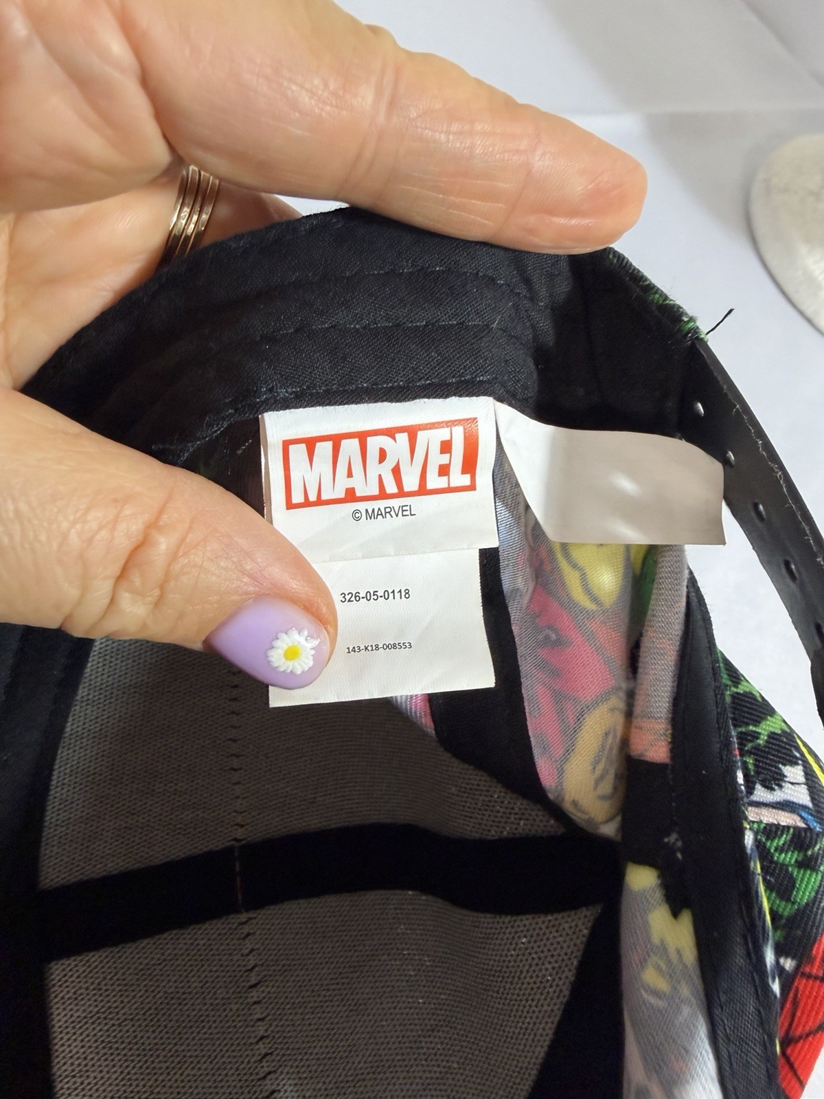 Marvel Snapback Hat Black Comic Print Adjustable … - image 3