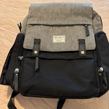 Eddie Bauer First Adventure Backpack Baby Diaper Bag Gray Black Waterproof