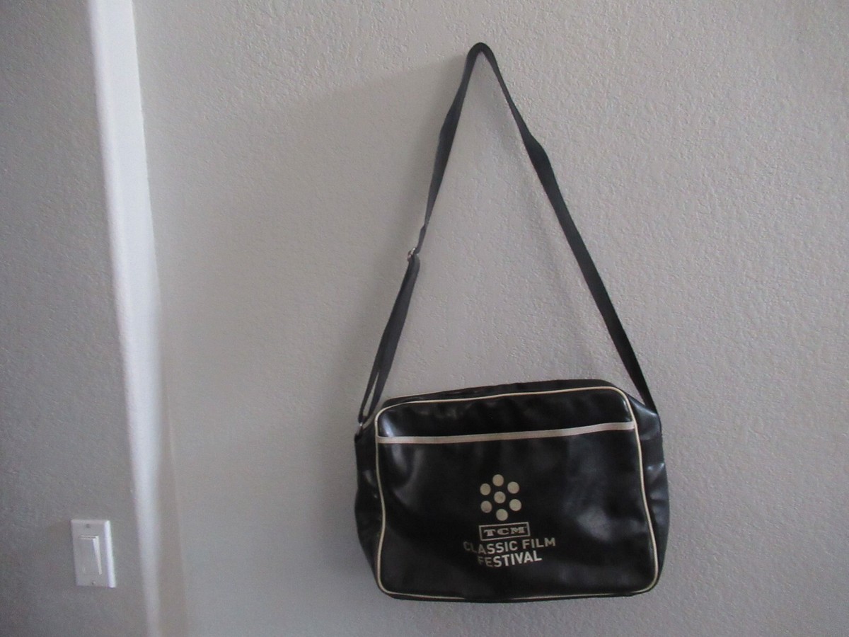 VINTAGE TCM CLASSIC FILM FRSTIVAL VINYL ZIPPER BAG WITH SHOULD
