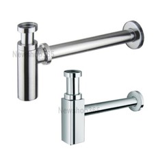 SCARICO SIFONE D'ARREDO TONDO-QUADRO IN OTTONE CROMATO 1"1/4x32 X LAVABO A VISTA