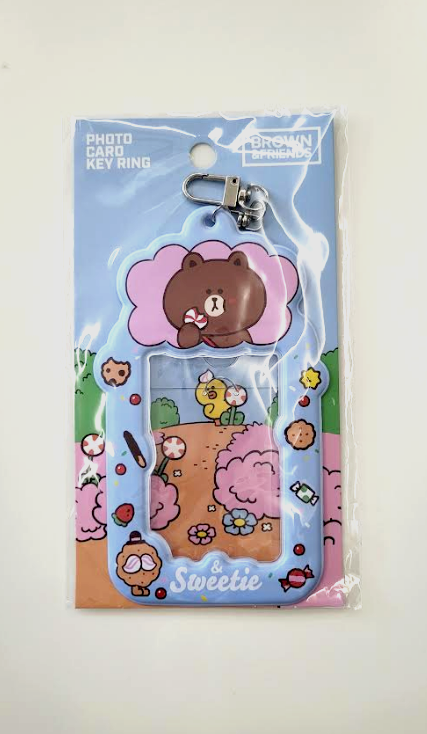 Line Friends BROWN photocard holder Keyring + Track | eBay