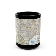 USA - South Central (1961) (Map) Black Coffee Mug