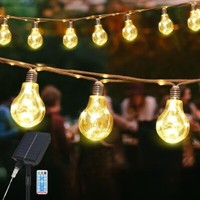Salcar Solar Lichterkette 5M 10 Led GlüHbirnen Hanfseil Gartenlampe AußEn Deko