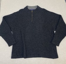 Pendleton Lambswool 1/4 Zip Pullover Mens Large Mock Neck Acrylic Cotton