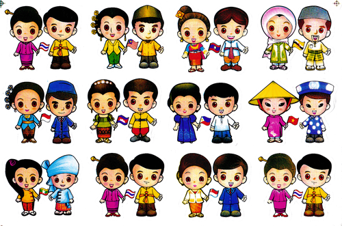 Planche lot stickers autocollants personnages Asie ASEA signalétique - Picture 2 of 2