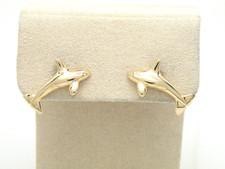 Authentic Kabana 14k Yellow Gold, Medium Orca Whale Stud Earring   NEW