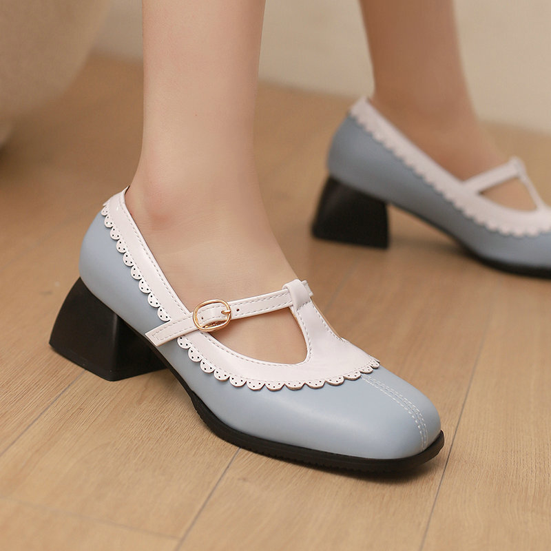 靴 vintage archive square toe velcro shoes Vintage Y2K Lower East Side Platform Oxford Shoes Brown Size