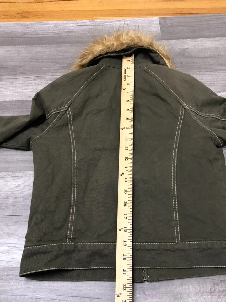 Chaqueta Boho Vintage Original y Glamour Y2k Para Mujer S Verde Piel Algodón Foto 3 de 4