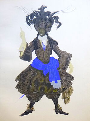 LEON BAKST Costume Design  Sleeping Beauty  1921 Ballet Russes  Original POCHOIR