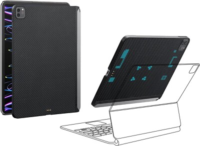 Pitaka iPad Pro 11 Zoll Hülle 4./3. Generation 2022/2021, Magic Keyboard kompatibel