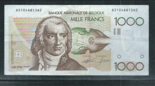 Belgium 1980-96 1000 (1,000) Francs P 144 VF- - Picture 1 of 2