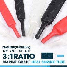 3/4" Heat Shrink Tube 3:1 Marine Grade Wire Wrap Adhesive Glue Lined Waterproof