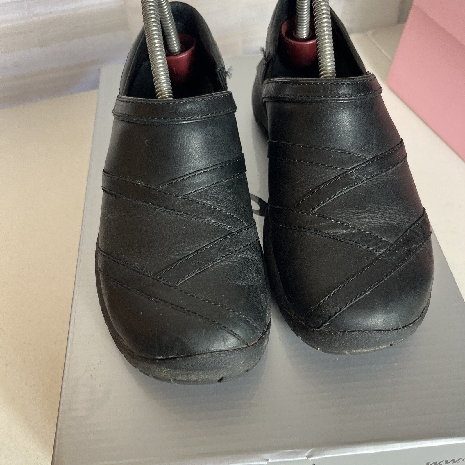 Merrell Encore Eclipse Black Leather Clogs Mules … - image 3