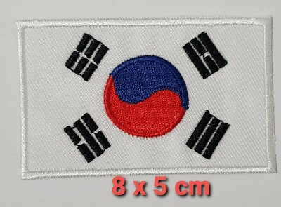 Südkorea Flagge Aufnäher koreanisch bestickt Abzeichen bügeln aufnähen Kleidung Jacke Tasche