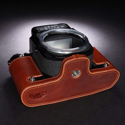Vintage Genuine Real Leather Half Camera Case Bag Cover For Pentax 67/6X7/67 TTL - Picture 9 of 21