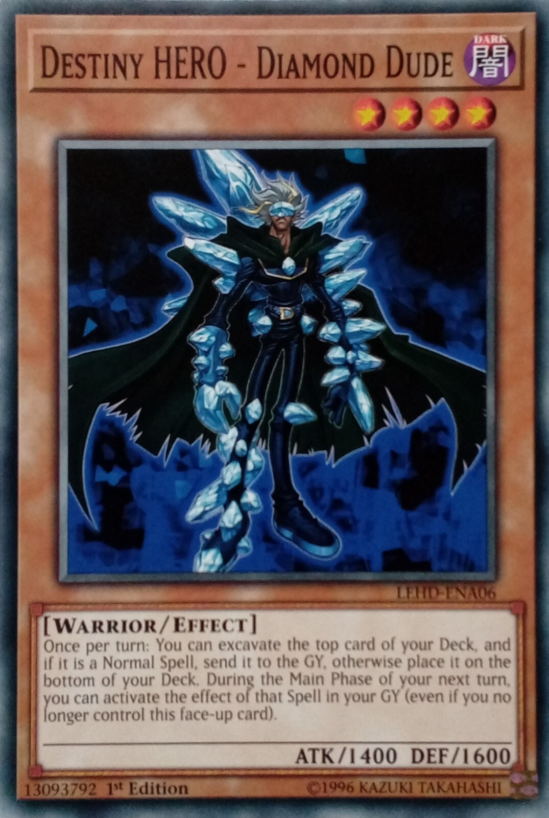 1st Ed LEHD-ENA06 Destiny HERO - Diamond Dude Common YuGiOh TCG Card