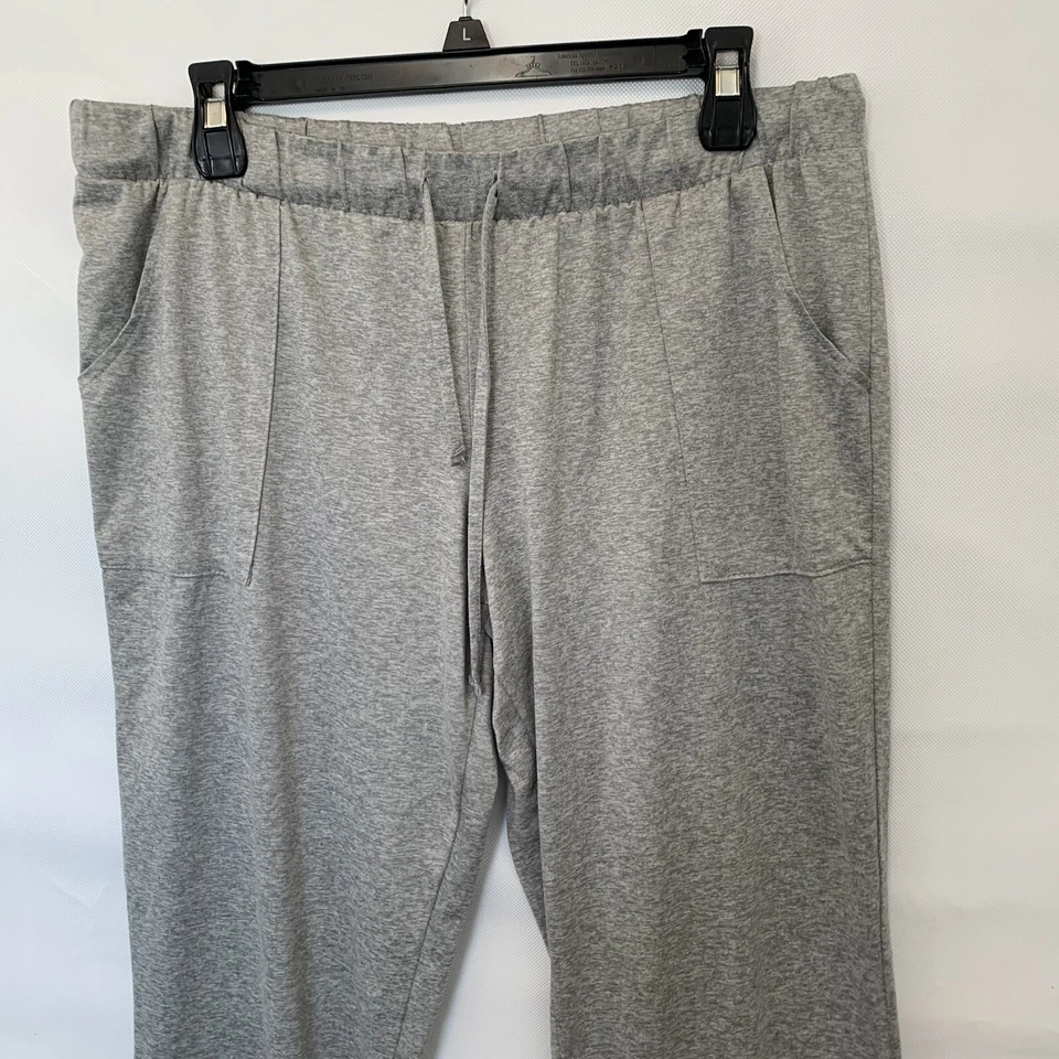 Pantalones de salón Lucky Brand para mujer bolsillos lazo cintura elástica gris medio Foto 2 de 4